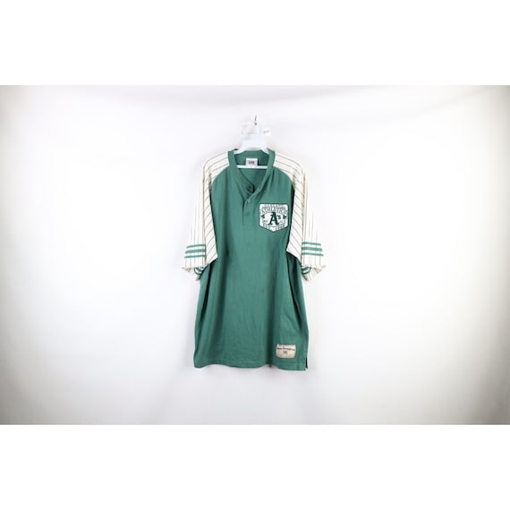 90s Mens XL Distressed Spell Out Oakland Athletic… - image 1