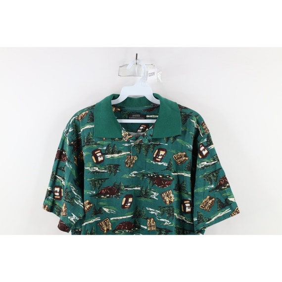 90s Streetwear Mens XL Camping Tree All Over Prin… - image 2