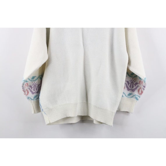 90s Country Primitive Womens Large Pastel Flower … - image 8