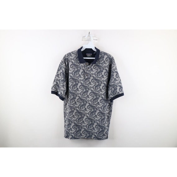 90s Streetwear Mens Large Faded Paisley All Over … - image 1