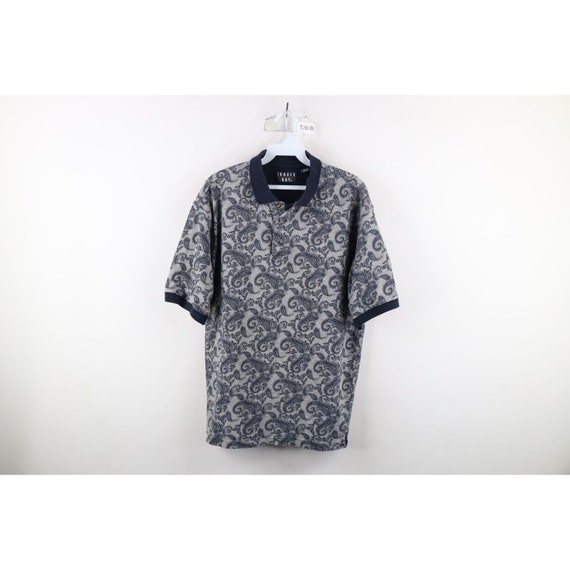 90s Streetwear Mens Large Faded Paisley All Over Print Collared Polo Shirt Vintage Paisley Polo Shirt 1990s Golf Polo Summer Polo Shirt Etsy