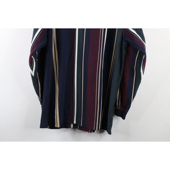 90s Streetwear Mens XL Faded Rainbow Striped Long… - image 8