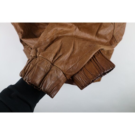 90s Streetwear Womens Medium Distressed Leather F… - image 8