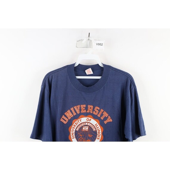 70s Mens XL Faded Spell Out University of Illinoi… - image 2