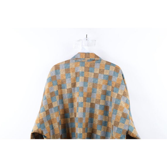 70s Streetwear Mens 2XL Checkered Collared Button… - image 6