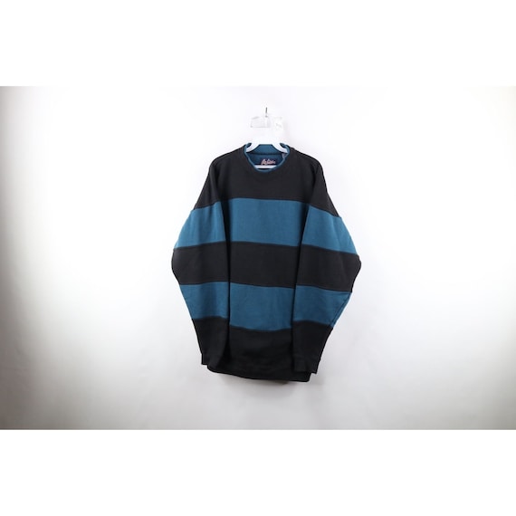 90s Streetwear Mens XL Faded Baggy Striped Color … - image 1