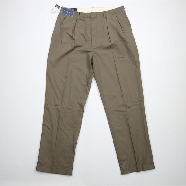 Ralph Lauren Two-pleat Chino Pants for Men, W35 cotton Beige type Vintage Second Hand