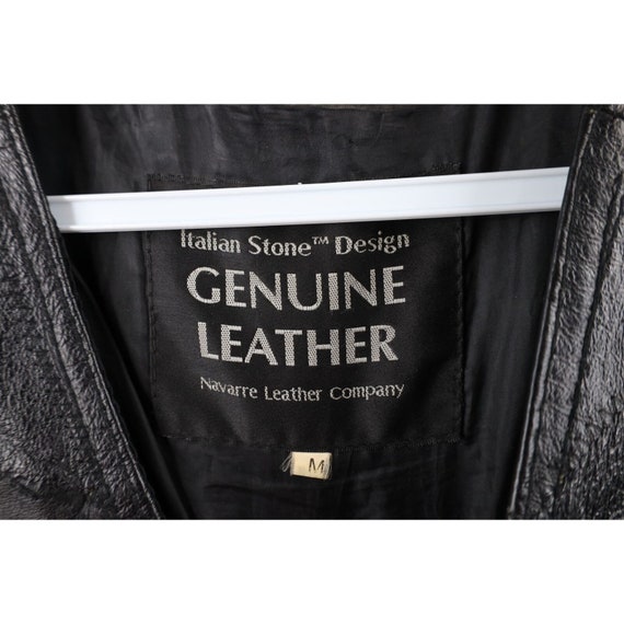 90s Streetwear Mens Medium Distressed Leather Mot… - image 7
