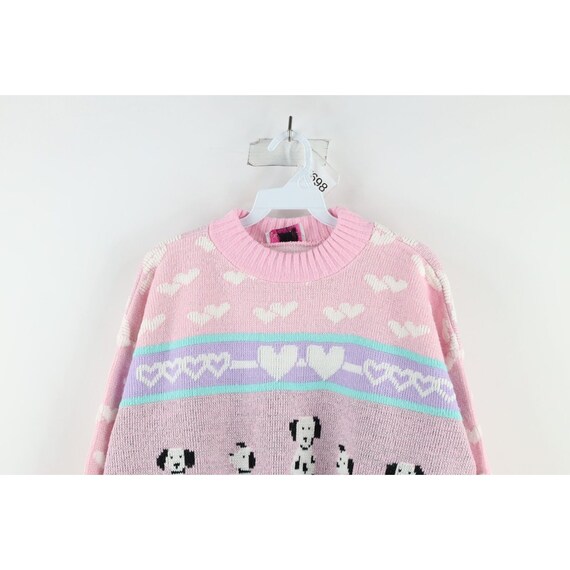 90s Womens XL Fairy Kei Kawaii Heart Dalmatian Do… - image 2