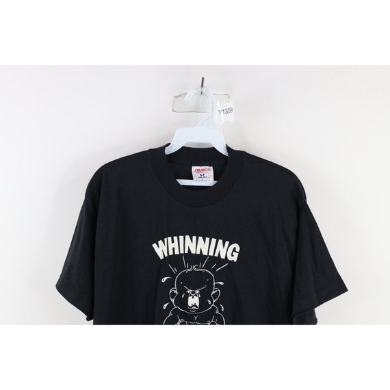 80s Streetwear Mens Large Spell Out Whining Baby … - image 2