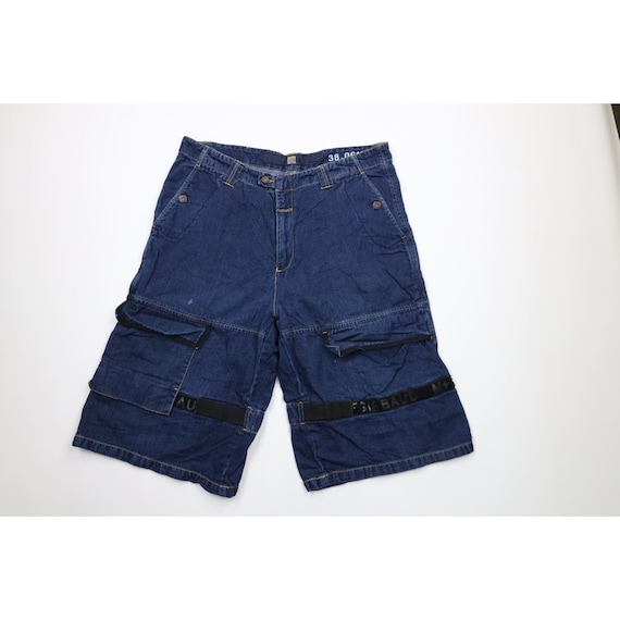 Ann es 90 Marithe Fran ois Girbaud Mens 38 Distressed Baggy Strap Denim Shorts vintage Girbaud Shorts Marithe Fran ois Girbaud Jorts 90s Jorts