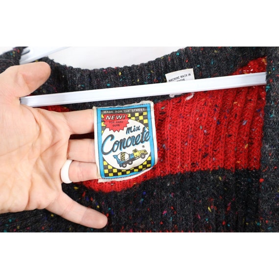 90s Streetwear Mens Medium Wool Blend Ribbed Knit… - image 5
