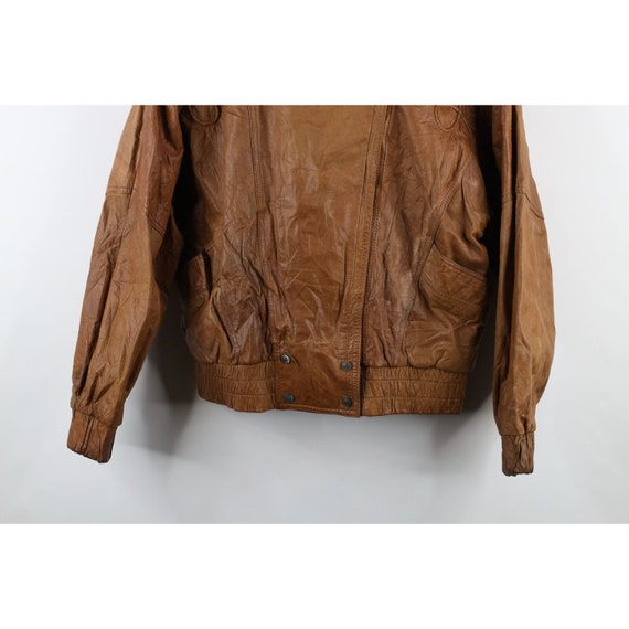 90s Streetwear Womens Medium Distressed Leather F… - image 3
