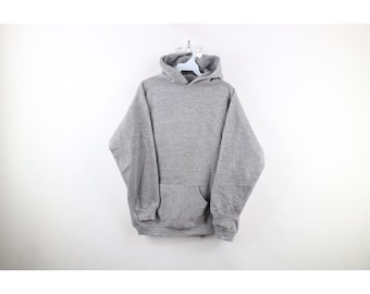 トップス 70s 80s vintage gray plain blank sweat Gray Hoodie L - Stained - Vintage 80s 90s Hooded Sweatshirt