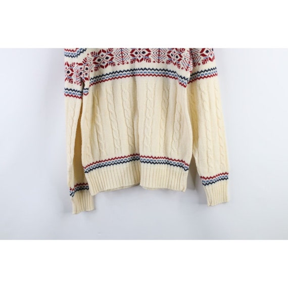 70s Streetwear Womens XL Nordic Fair Isle Cable K… - image 7