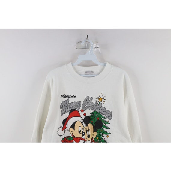 90s Disney Womens Large Distressed Christmas Mick… - image 2