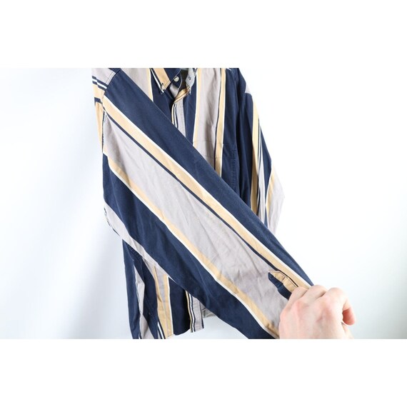 90s Streetwear Mens 2XL Faded Striped Color Block… - image 6