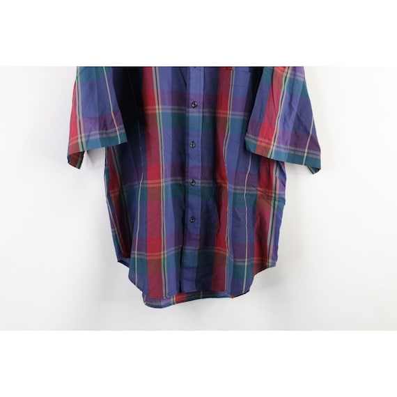 90s Streetwear Mens Large Faded India Madras Plai… - image 3