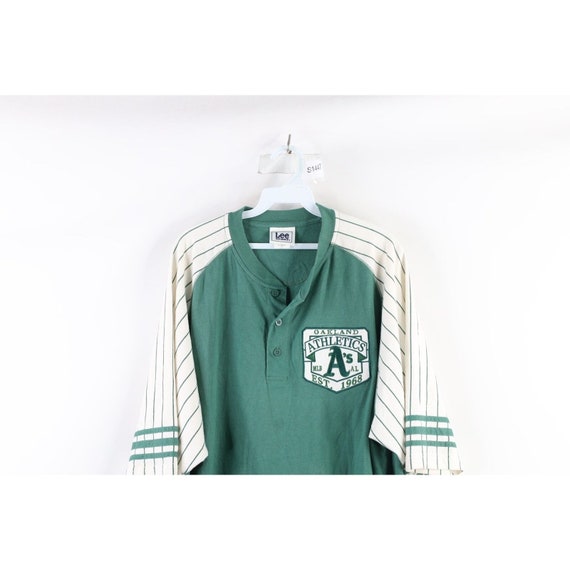 90s Mens XL Distressed Spell Out Oakland Athletic… - image 2