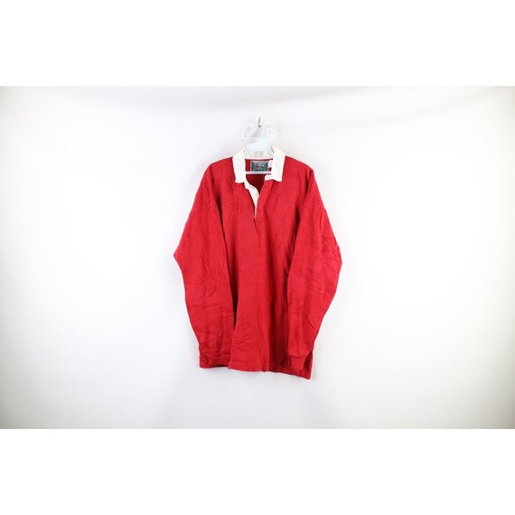 men's long sleeve red polo shirt with white collar