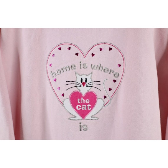 90s Womens Large Home Is Where the Cat Is Heart C… - image 4