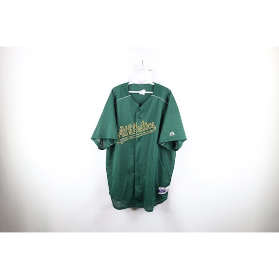 90s Majestic Mens 4XL Spell Out Oakland Athletics… - image 1