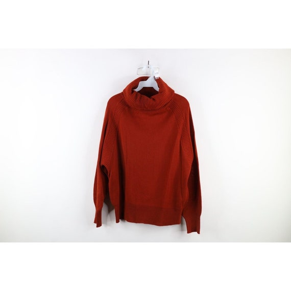 70s Streetwear Womens Large Blank Ribbed Knit Tur… - image 1