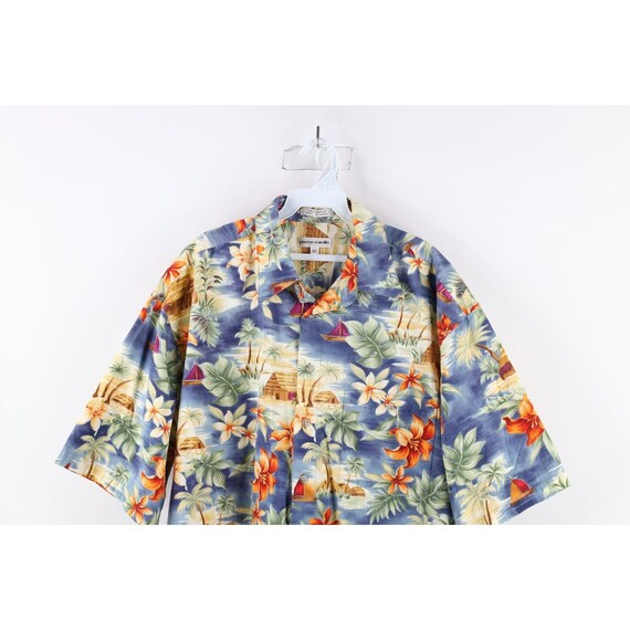 90s Streetwear Mens XLT All Over Print Flower Bea… - image 2