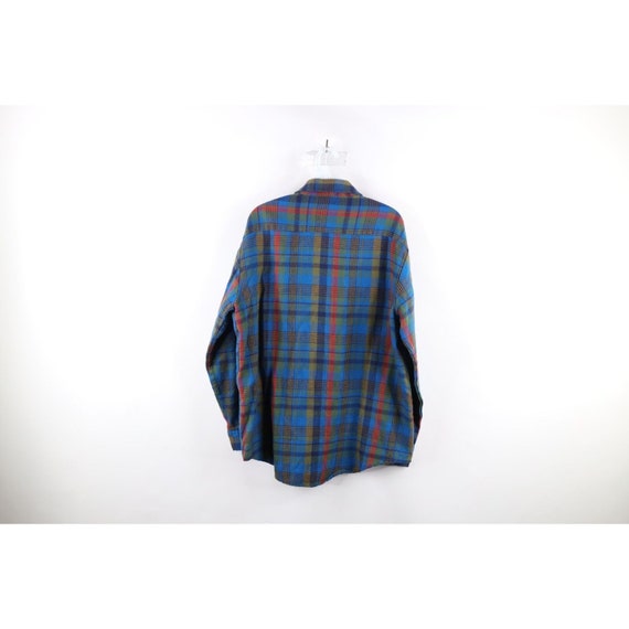 70s Streetwear Mens Size Large Rainbow Plaid Knit… - image 6