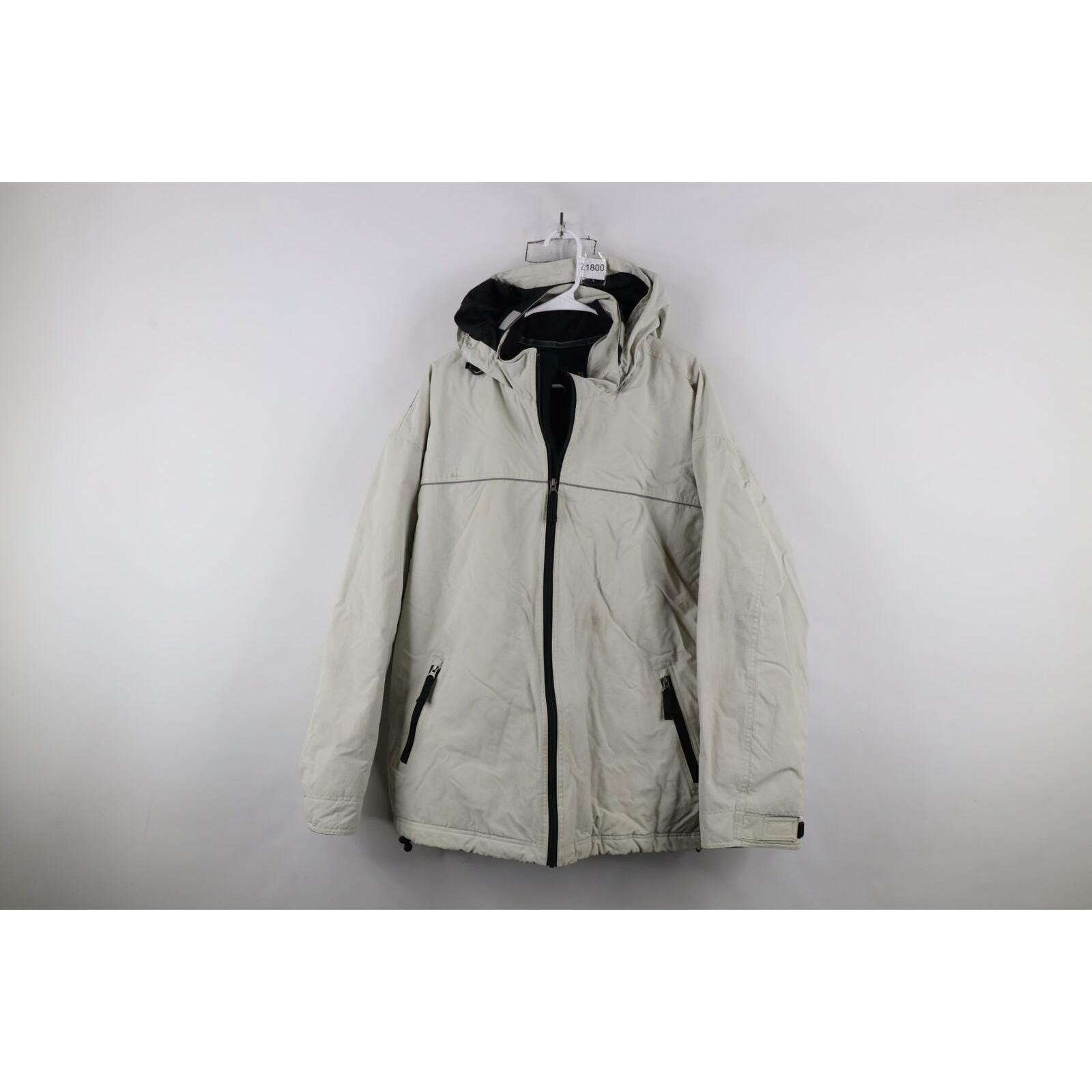 ジャケット・アウター 90s old GAP nylon zip up jacket y2k XXL 90s Y2K Gap Mens XL Distressed Fleece Lined Full Zip Hooded