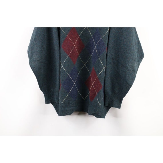 70s Streetwear Mens XL Argyle Diamond Shetland Wo… - image 3