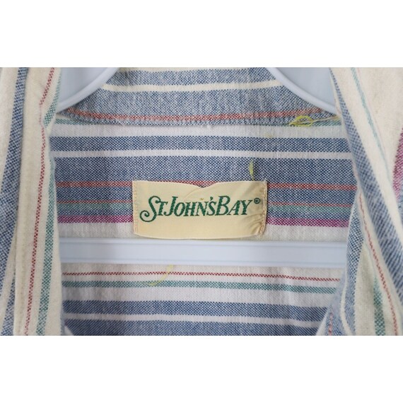 90s Streetwear Mens XL Distressed Rainbow Striped… - image 6