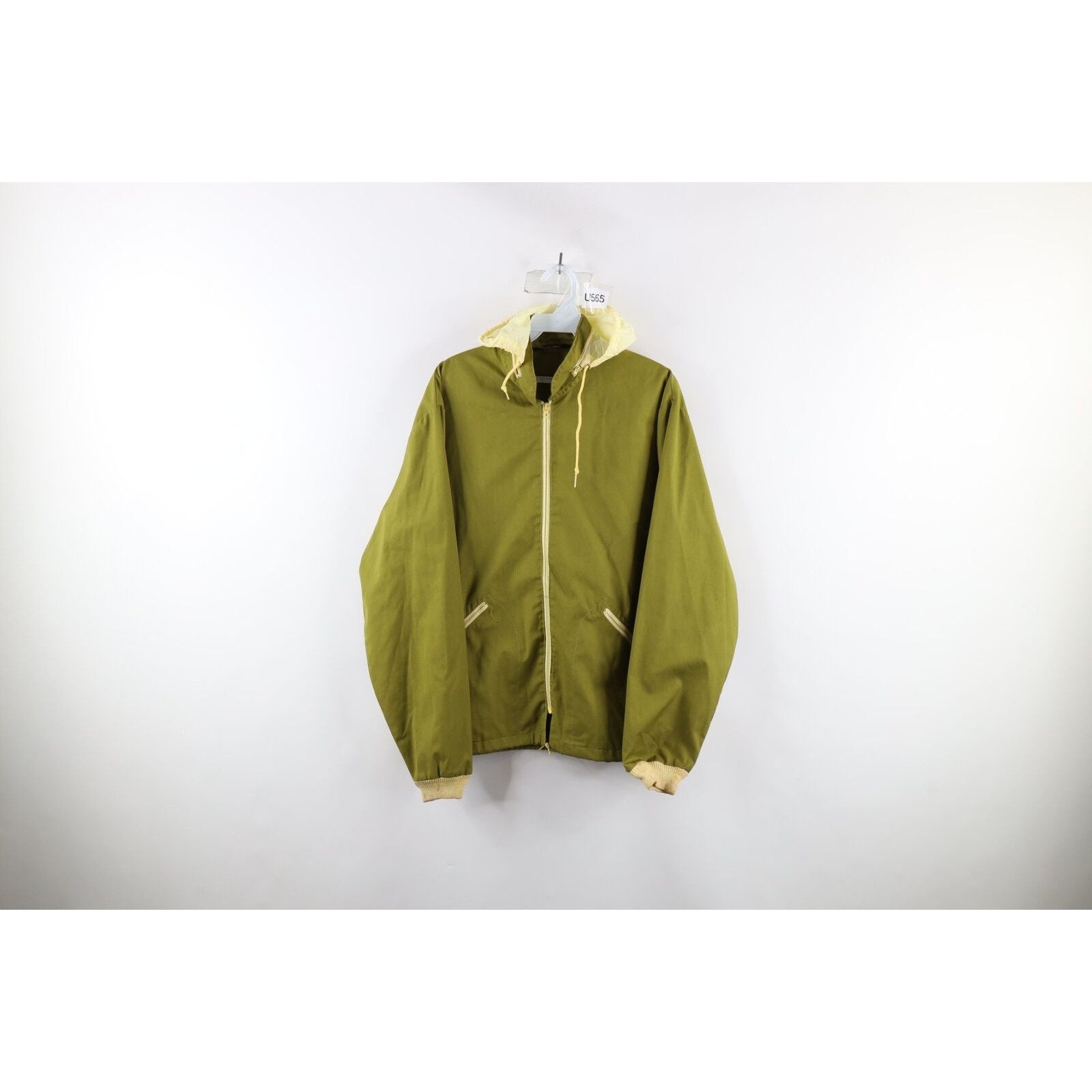 50s 60s Streetwear Mens M Distressed Full Zip Hooded Jacket 50s 60s Streetwear Mens M Distressed Full Zip Hooded Jacket