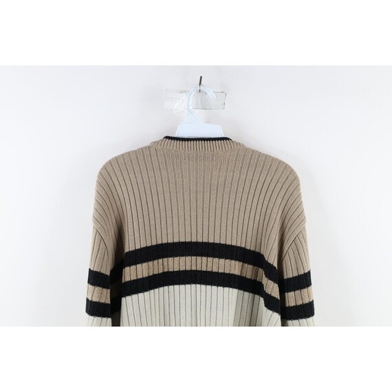 90s Streetwear Mens XL Striped Chunky Ribbed Knit… - image 6