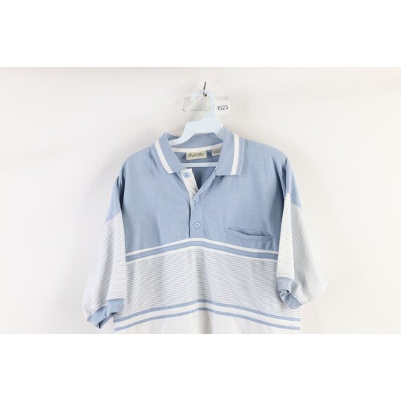 90s Streetwear Mens Large Striped Color Block Col… - image 2