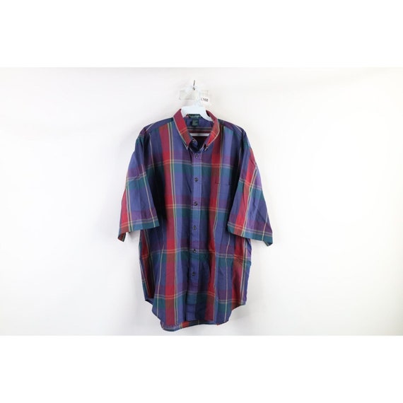 90s Streetwear Mens Large Faded India Madras Plai… - image 1