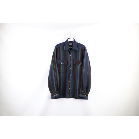 90s Streetwear Mens Medium Rainbow Striped Knit C… - image 1