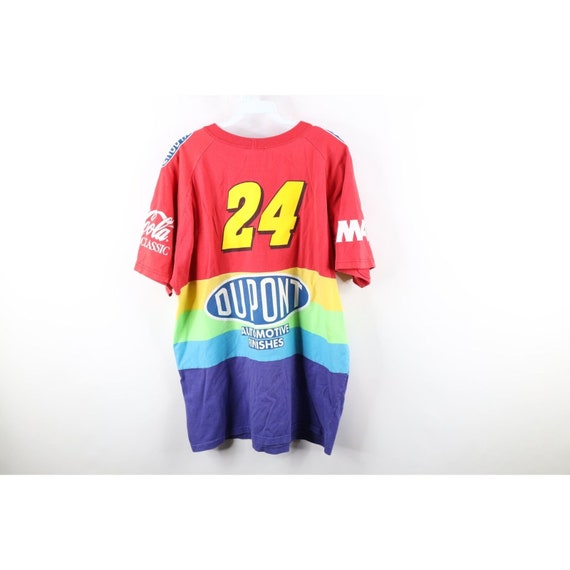 90s NASCAR Mens XL Faded Spell Out Rainbow Jeff G… - image 5