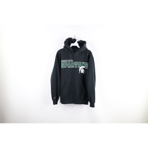 90s Mens Small Faded Spell Out Michigan State University Hoodie