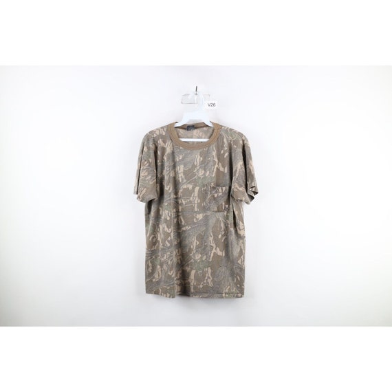 90s Streetwear Mens Medium Distressed Camouflage … - image 1