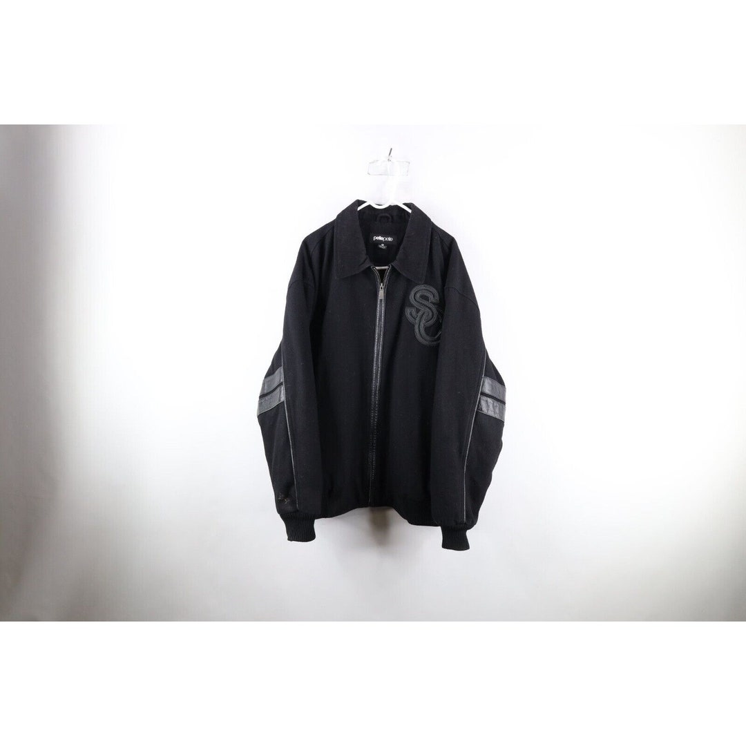 90s Pelle Pelle 'Soda Club' Patched Globe Leather Jacket