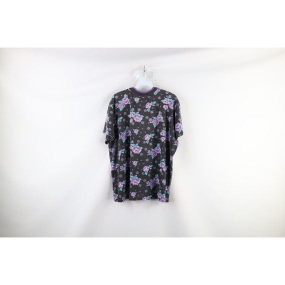 90s Streetwear Womens Large Faded Floral Flower S… - image 6