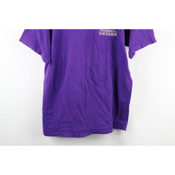 90s Mens XL Faded Spell Out Minnesota Vikings Foo… - image 3