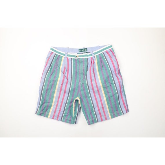 90s Streetwear Mens 40 Rainbow Striped Color Bloc… - image 1
