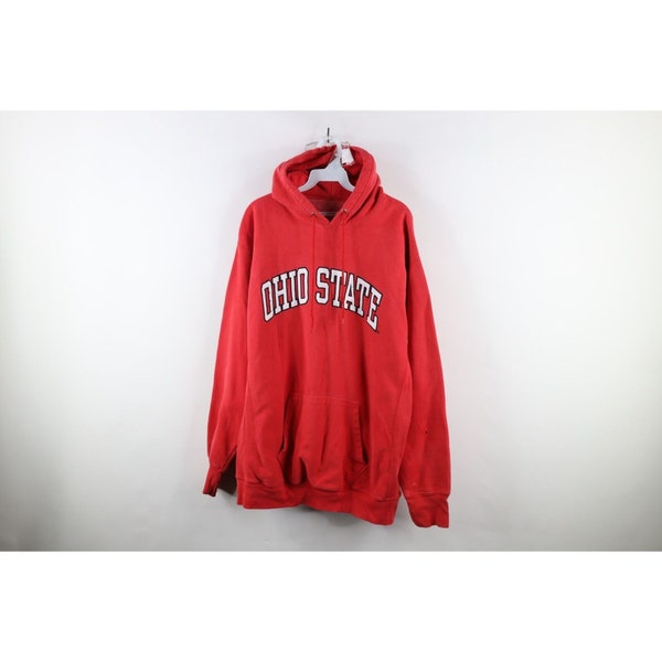 90s Mens XL Distressed Heavyweight Ohio State University Hoodie Sweatshirt, Vintage Ohio State Buckeyes Hoodie, OSU Football Hoodie, 90s OSU