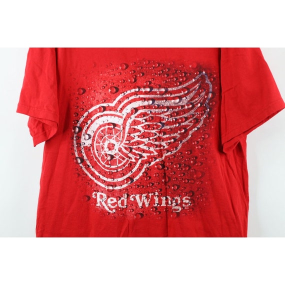 90s Mens Large Faded Spell Out Detroit Red Wings … - image 4