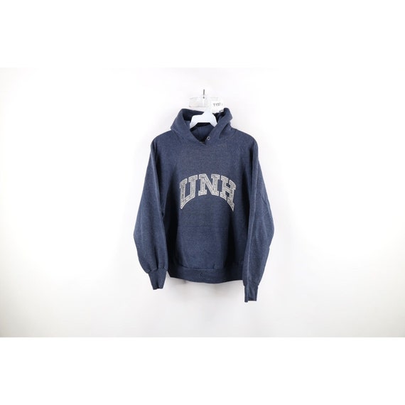70s Womens Large Thrashed UNH University of New Hampshire Hoodie Blue USA UNH Hoodie 1970s Faded Sweatshirt University of New Hampshire Etsy