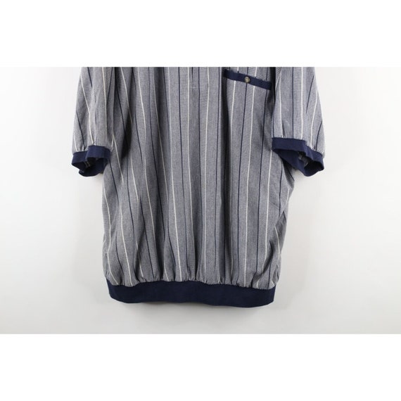 90s Streetwear Mens 2XL XXL Faded Striped Collare… - image 3