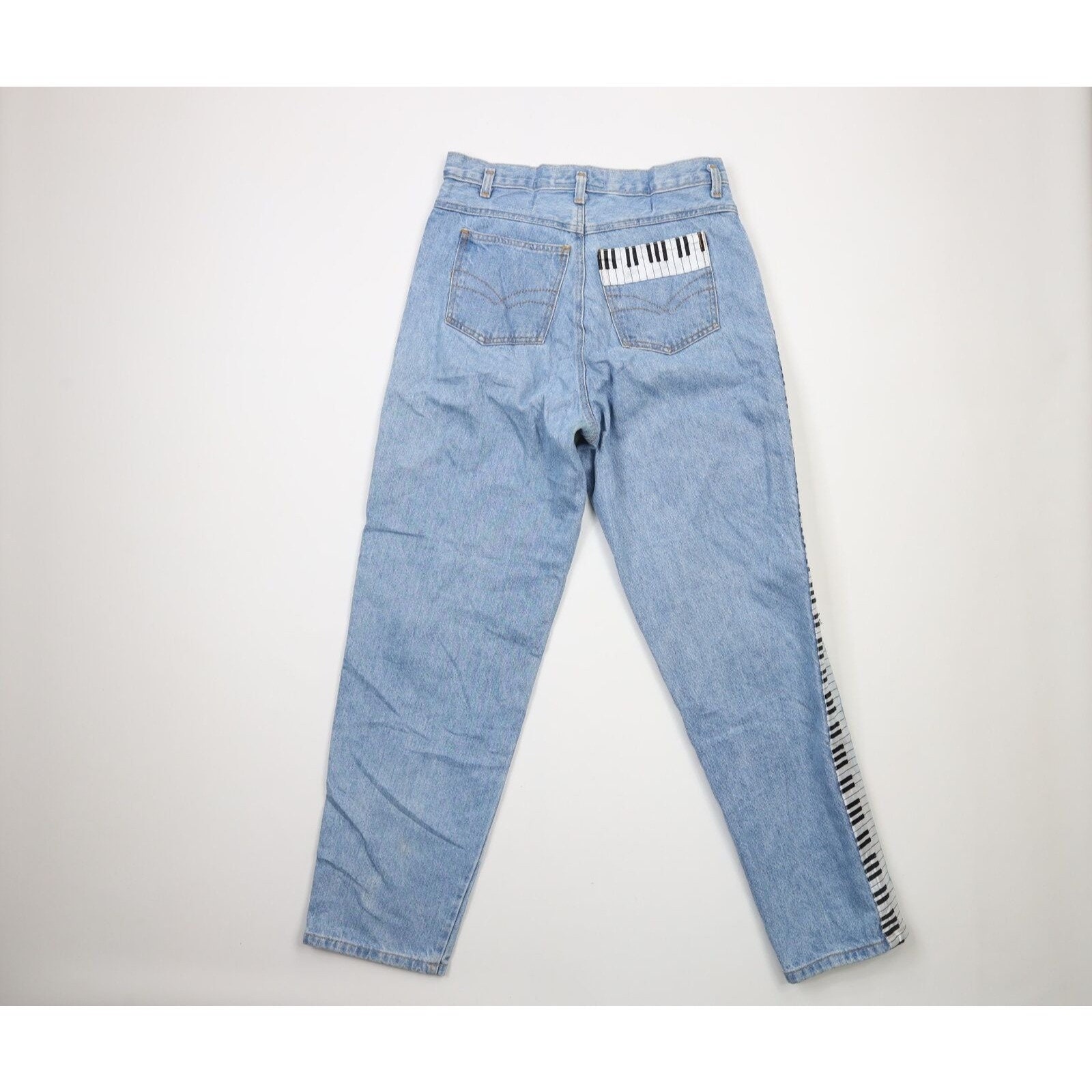 90s Streetwear Womens Size 12 Distressed Piano Keys Denim