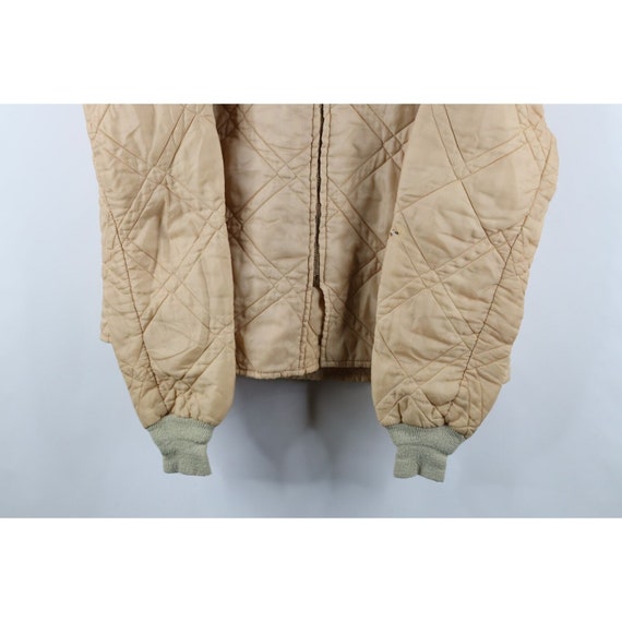 50s 60s Mens XL Distressed Blank Quilted Puffer W… - image 3